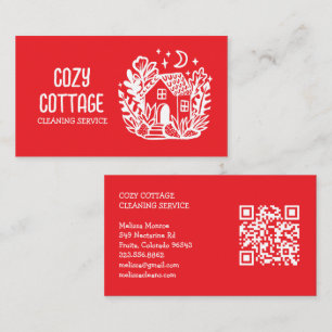 Cartão De Visita Cód. QR Personalizado de Arte de Algodão de Corte