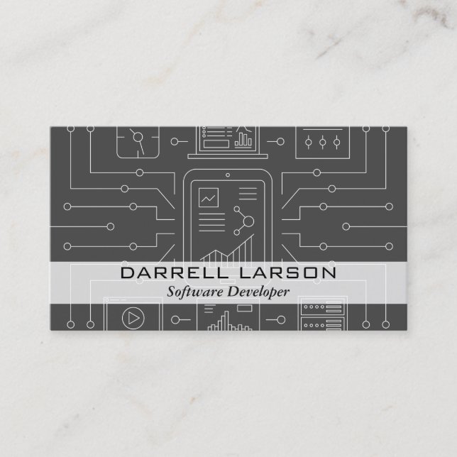 Cartão De Visita Codificador de software | Tecnologia para desenvol (Frente)