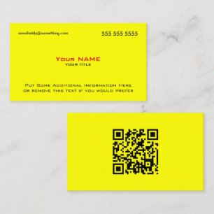 Cartão De Visita Código amarelo moderno do vermelho QR