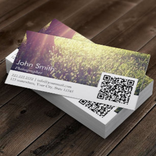 Cartão De Visita Código da fotografia QR da natureza do fotógrafo