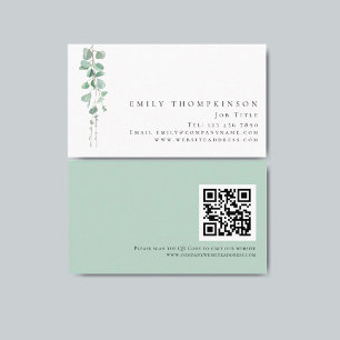 Cartão De Visita Código de QR do Eucalyptus Moderno Qualquer Profi