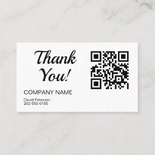 Cartão De Visita Código de QR minimalista obrigado a sua empresa
