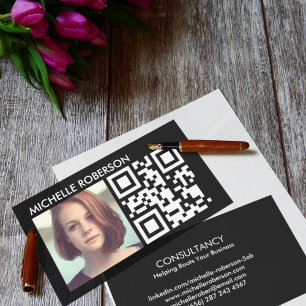 Cartão De Visita Código e headshot de Qr