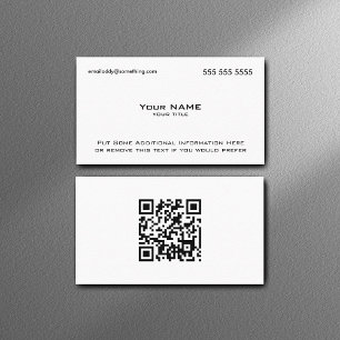 Cartão De Visita Código moderno do branco QR