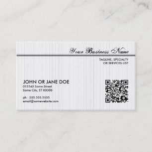 Cartão De Visita código pinstriped de QR