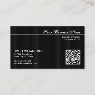 Cartão De Visita código pinstriped de QR