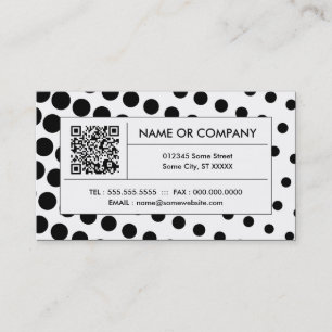 Cartão De Visita código preto e branco de intervalo mínimo de QR
