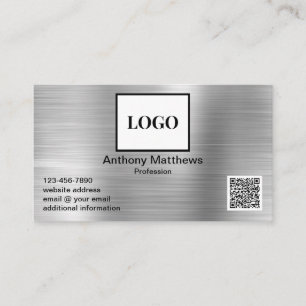 Cartão De Visita Código QR Adicionar Logotipo Profissional Metal Fa