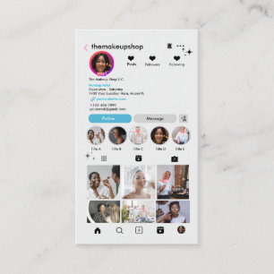Cartão De Visita Código QR Azul Moderno do Instagram Mídia social