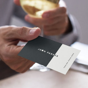 Cartão De Visita Código QR Básico Mínimo Preto e Branco