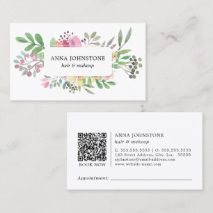 Cartão De Visita Código QR Botânico Compromisso