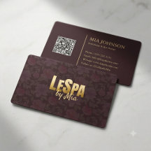 Código QR Burgundy Gold Spa Floral de Luxo