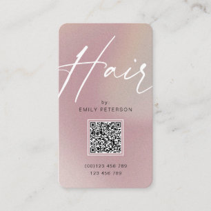 Cartão De Visita Código QR cabelo moderno de moda cúbica estiliza