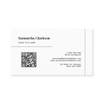 Código QR Clássico Minimalista Linha Preta e Branc