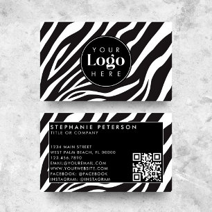 Cartão De Visita Código QR com Logotipo da Empresa Personalizado e