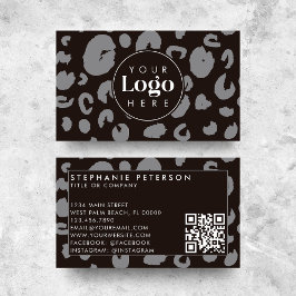 Cartão De Visita Código QR com Logotipo Personalizado da Empresa Es