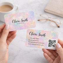 Código QR com Nome em Pastel Marble Script e Acent