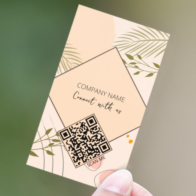 Cartão De Visita Código QR Conectar-se com o nosso Boho (Criador carregado)