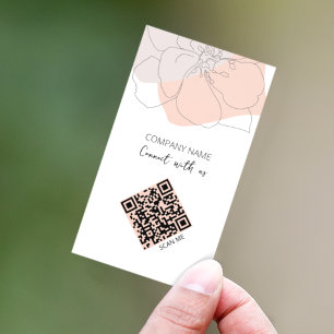Cartão De Visita Código QR Conecte-se Conosco Minimalista