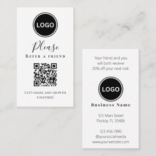 Cartão De Visita Código QR Consulte um amigo