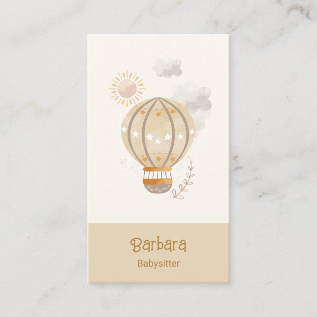 Cartão De Visita CÓDIGO QR da Babá Babysitter Babysitter do ChildCa (Frente)