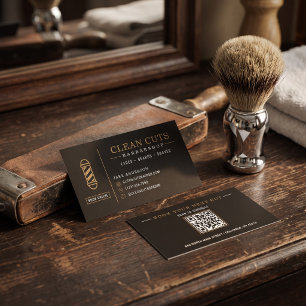 Cartão De Visita Código QR da Barbearia
