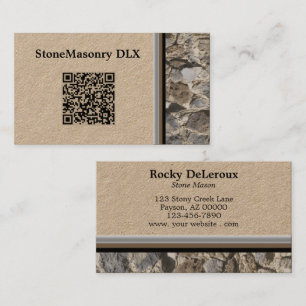Cartão De Visita Código QR da Borda da da Parede do Stonemason Pro