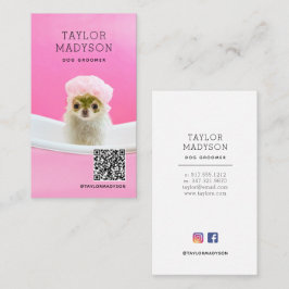 Cartão De Visita Código QR da Butique de Embelezamento Canino Mimad