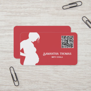 Cartão De Visita Código QR da Doula Midwall
