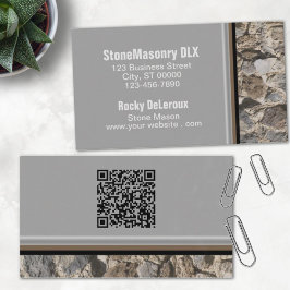 Cartão De Visita Código QR da Fronteira Rodoviária de Stonemason Pr