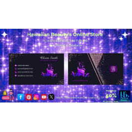 Cartão De Visita Código QR da Glitter do Marinho Roxo Elegante