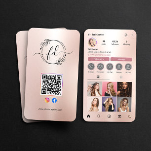 Cartão De Visita Código QR da Grade de Fotos do Perfil do Instagram