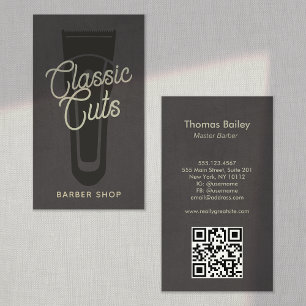 Cartão De Visita Código QR da Legal Barbearia Vintage