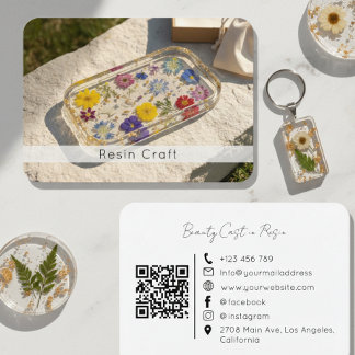 Cartão De Visita Código QR da Marca de Resina Artesanal Produto de