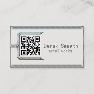 Cartão De Visita Código QR da placa de fábrica de metal