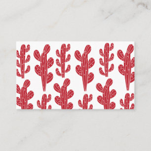 Cartão De Visita Código QR da Planta de Cacto Vermelho
