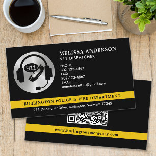 Cartão De Visita Código QR da Polícia de Emergência Personalizada d