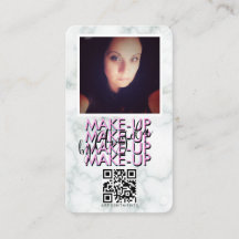 Código QR da Sala de Maquiagem Mármore Foto Preto 