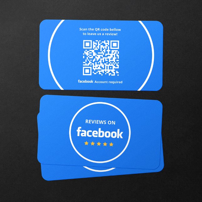 Cartão De Visita Código QR da Taxa de Revisões do Facebook Meu Negó (Criador carregado)
