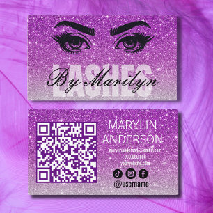 Cartão De Visita Código QR da Tecnologia de Lash da Lash do Ombre P