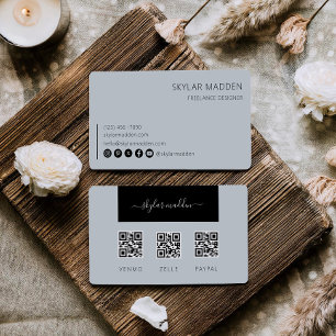 Cartão De Visita Código QR da Verificação de Pagamento em Caixa do