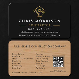 Cartão De Visita Código QR da Wood Home Improvement