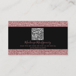 Cartão De Visita Código QR das Unidades Glitter de Sparkle Dourada