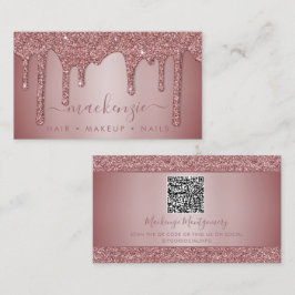Cartão De Visita Código QR das Unidades Glitter do Sparkle Dourado