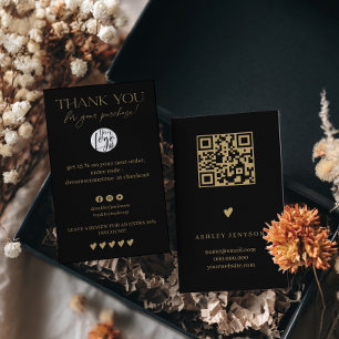 Cartão De Visita Código QR de agradecimento da análise de luxo em p