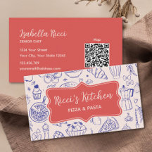 Código QR de Alimentos Desenhado à Mão com Nome Pe