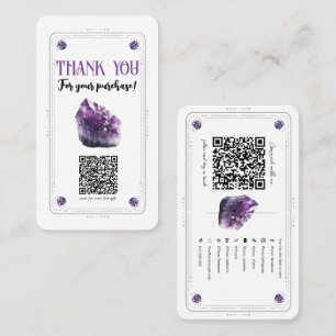 Cartão De Visita Código QR de Ametist Purple Crystal Social Media