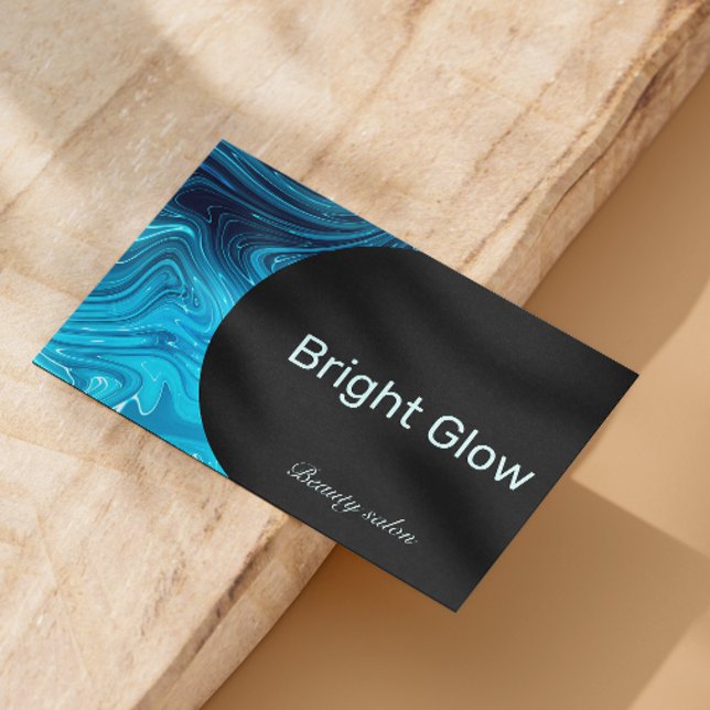 Cartão De Visita Código Qr de Aqua Estheticista Azul Iridescente (Iridescent Blue Teal Aqua Esthetician Qr Code Business Card)