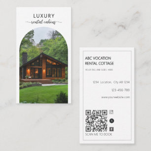 Cartão De Visita Código QR de Arco Moderno Casa de Hóspedes de Alug