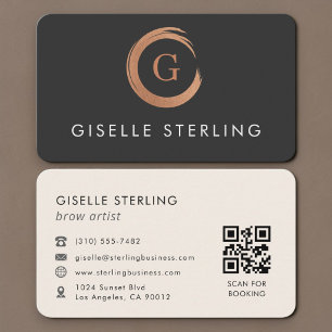 Cartão De Visita Código QR de Artista de Sobrancelhas
